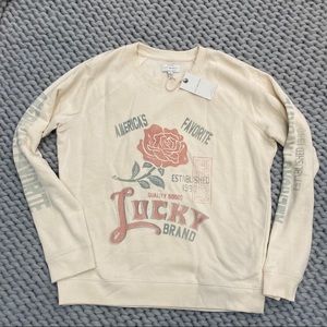 NWT lucky brand sweatshirt medium crew neck flower